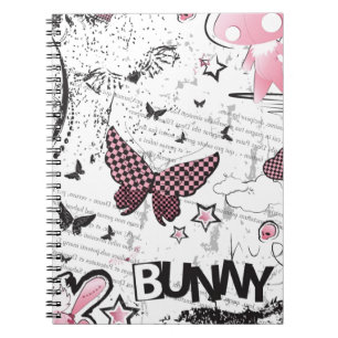 Carnet Lapin de rose d'emo de Kawaii