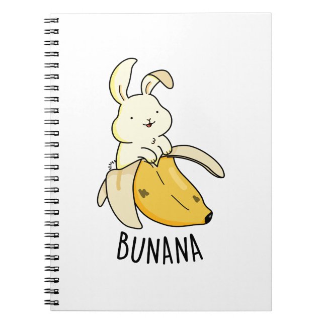 Carnet Lapin drôle Bunana dans un jeu de mots de banane  (Devant)