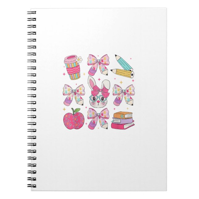 Carnet Lapin Drôle Coquette Arc Professeur de Lapin de Pâ (Devant)