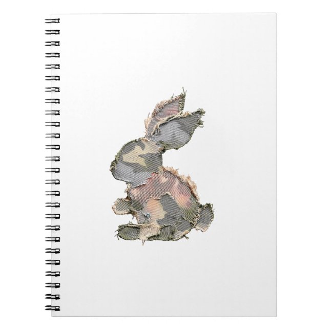 Carnet Lapin Drôle Crochet Patchwork Camo Lapin Heureux E (Devant)