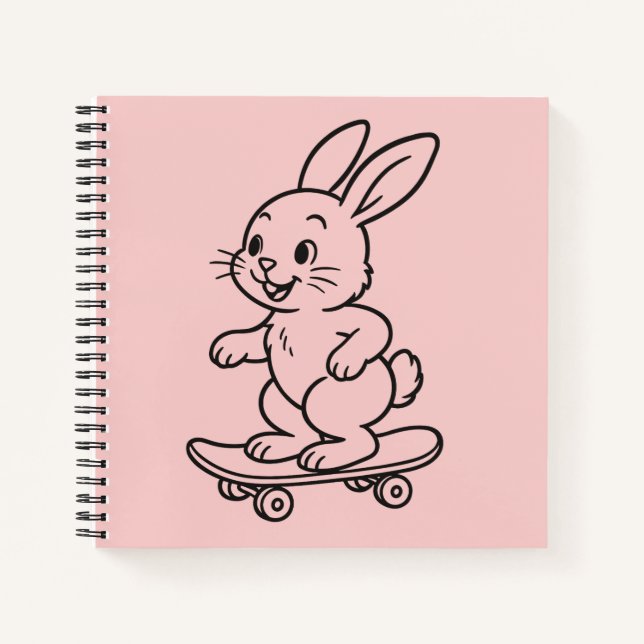 Carnet Lapin en skateboard (Devant)