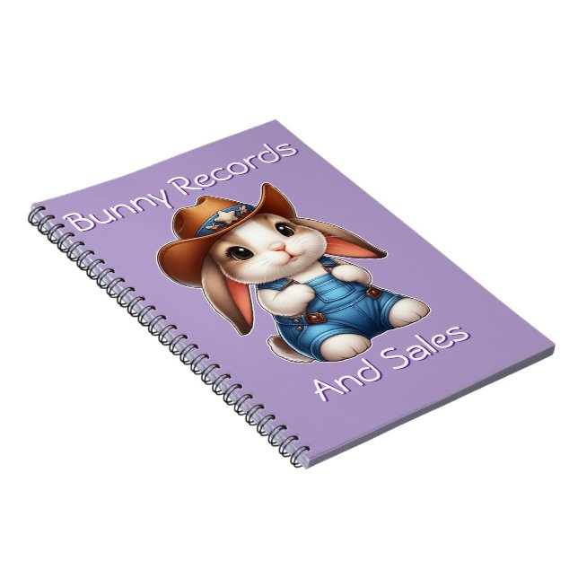 Carnet Lapin en tenue Cowboy avec Casquette et coutures (Côté Droit)