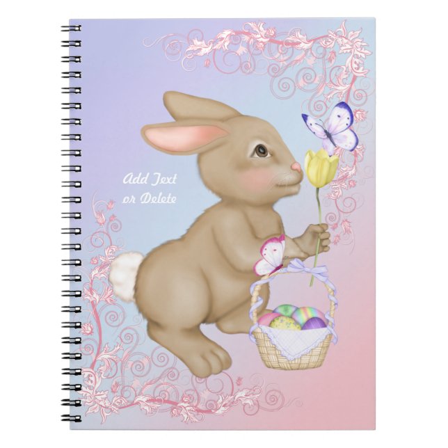 Carnet Lapin et panier de Pâques (Devant)