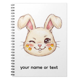 Carnet Lapin mignon clignant d'œil friandise maïs visage