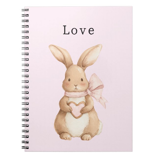 Carnet Lapin Mignon Cœur Arc Amour (Devant)