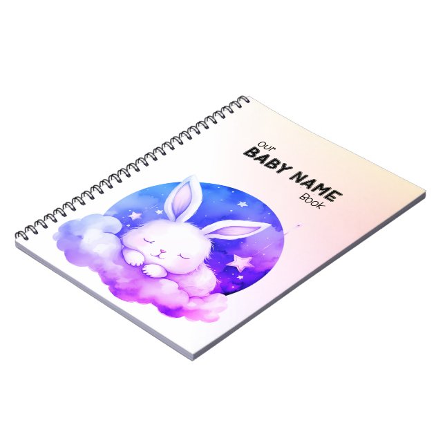 Carnet Lapin Mignon Endormi (Côté gauche)