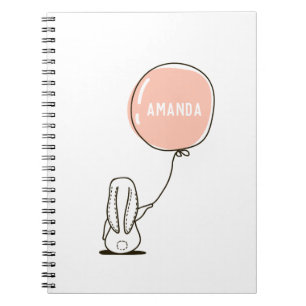 Carnet Lapin mignon. Enfants lapin drôle animal et ballon