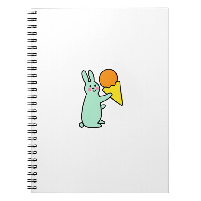 Carnet Lapin Mignon Tenant une Glace (Devant)