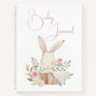 Carnet Lapin Rose Lapin Fancy Script Baby