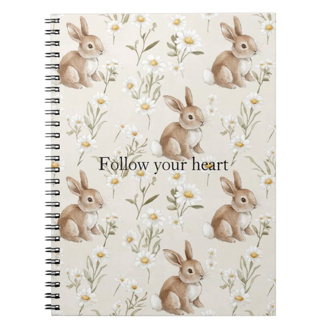Carnet Lapins Fleurs de Marguerite (Devant)