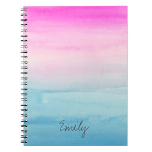 Carnet L'aquarelle bleue rose   d'Ombre ajoutent votre