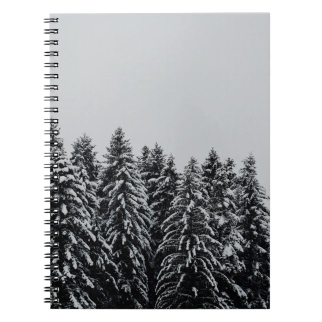 CARNET L'ARBRE COUVERT LA NEIGE SOUS LE CIEL NUAGE (Devant)