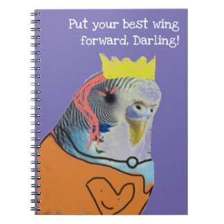 Carnet Large spiral crowned parakeet notebook