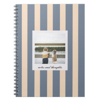 Carnet Larges bandes bleues photo et texte personnalisés
