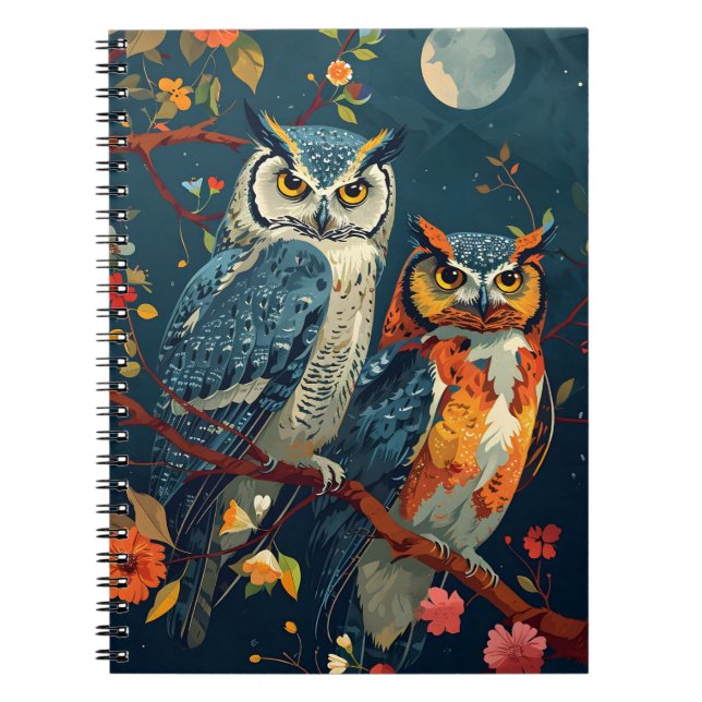 Carnet L'art du hibou vintage (Devant)