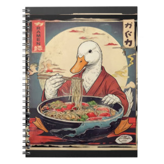 Carnet L'art japonais Canard mangeant du ramen Ukiyo pour