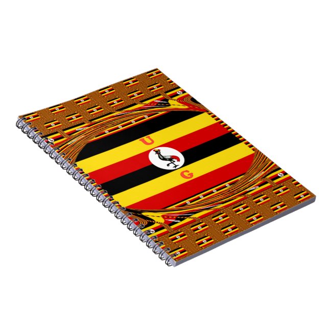 Carnet L'Art Vibrant Ouganda Inspiré Du Drapeau (Côté Droit)
