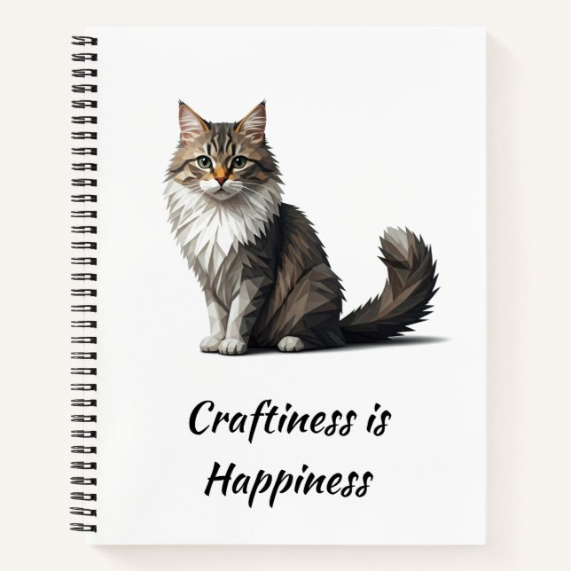 Carnet L'artisanat de chat géométrique est le bonheur (Devant)
