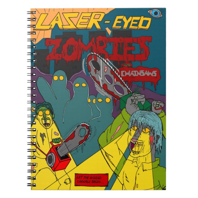 Carnet Laser-Eyed Zombies with Chainsaws Notebook (Devant)