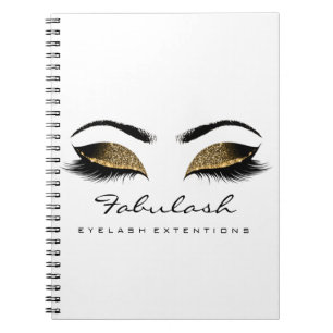 Carnet Lashes Extension Maquillage oculaire Artiste Gold