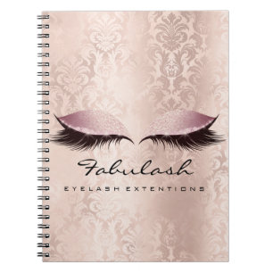 Carnet Lashes Extension Yeux maquillage Artiste Damask ro
