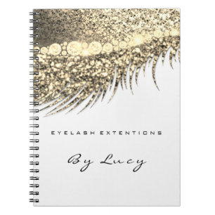 Carnet Lashes Extension Yeux maquillage Artiste Gold Blan