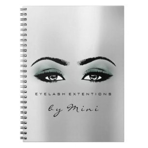 Carnet Lashes Extension Yeux maquillage Artiste Gris Turq