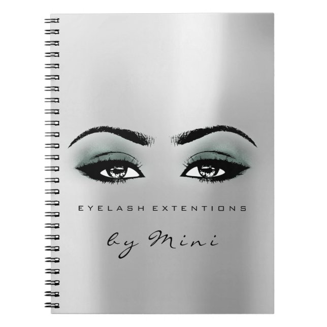 Carnet Lashes Extension Yeux maquillage Artiste Gris Turq (Devant)