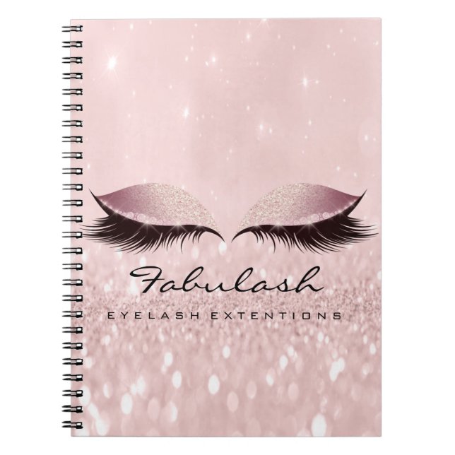 Carnet Lashes Extension Yeux maquillage Artiste Rose Lux  (Devant)