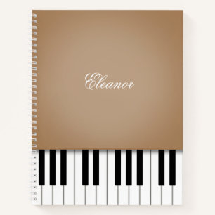 Carnet Latte Brown piano musique clavier personnalisé