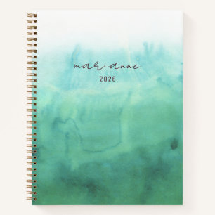 Carnet Lavage vert aquarelle Esquisse de script personnal