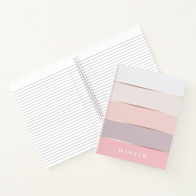 Carnet Lavande blanche personnalisée Rose Gold Grilles (Intérieur)