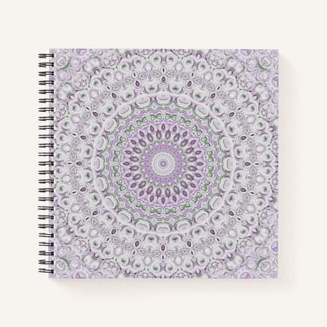 Carnet Lavande et vert Mandala Motif Design (Devant)