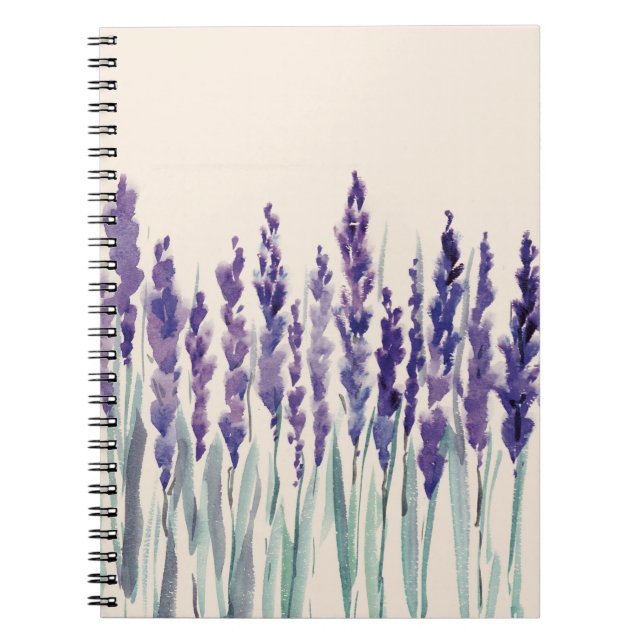Carnet Lavande Française : Illustration aquarelle (Devant)