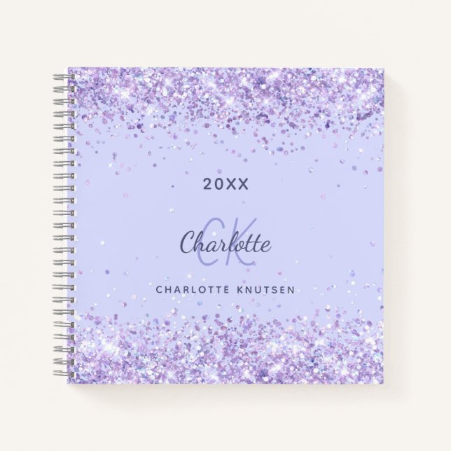 Carnet Lavande monogramme fille (Devant)