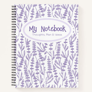 Carnet Lavande personnalisée Purple Élégant Floral