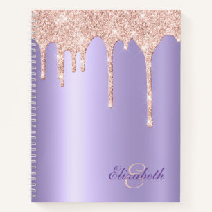 Carnet Lavande Satinée Blush Parties scintillant Rose Dri