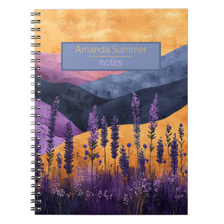 Carnet Lavendel avant les montagnes - personnalisable