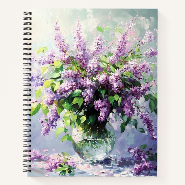 Carnet Lavender Blooming Lilac Bouquet (Devant)