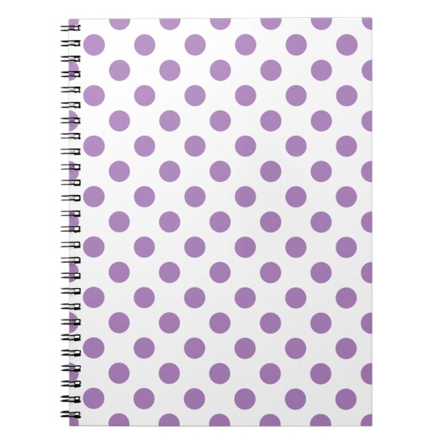 Carnet Lavender polka dots on white (Devant)