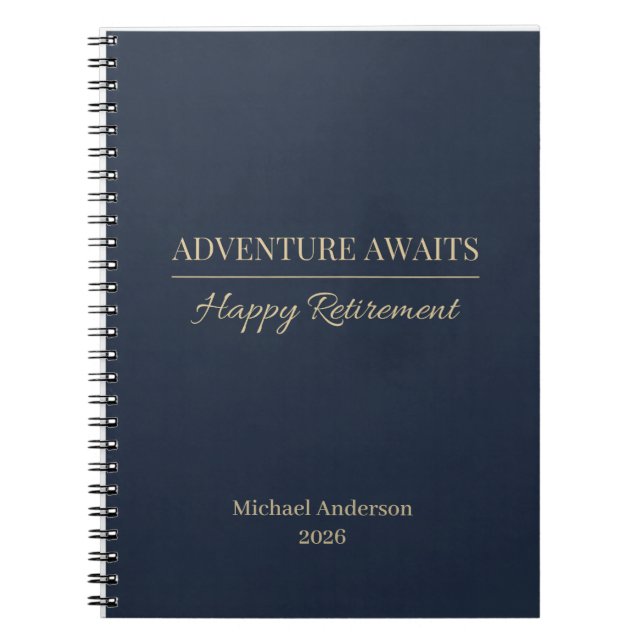 Carnet L'aventure Attend Nom de la Retraite Année (Devant)