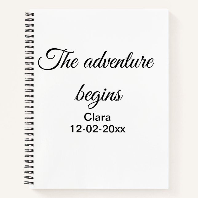 Carnet L'aventure commence nom date année lieu (Devant)