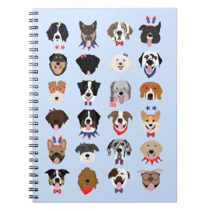 Carnet Le 4 Juillet Dog Visages