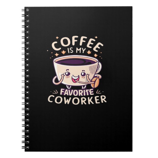 Carnet Le Café Est Mon Coworker Classique Préféré (Devant)