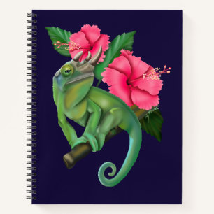 Carnet Le caméléon de Jackson avec Hibiscus