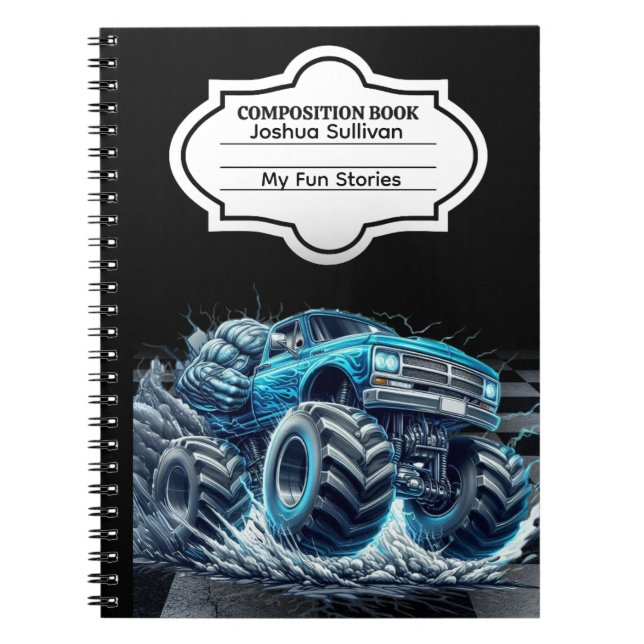 Carnet Le camion monstre Blue Beast (personnalisable) (Devant)