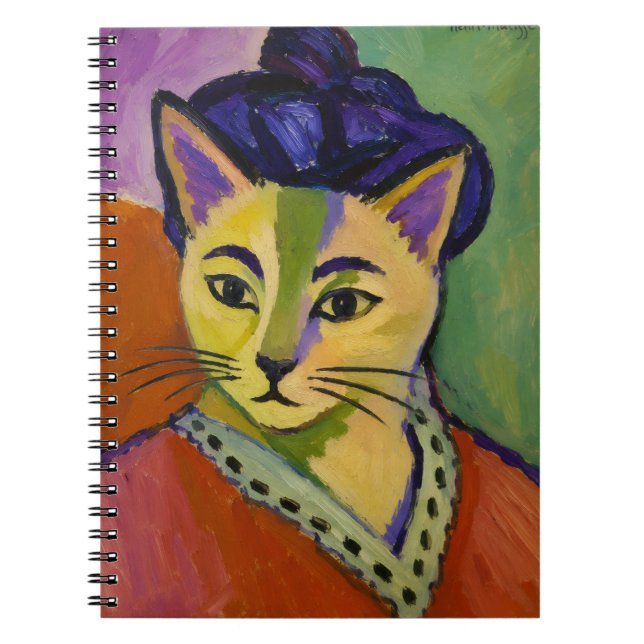 Carnet Le chat à rayure verte – Inspiré du Fauvisme de Ma (Devant)