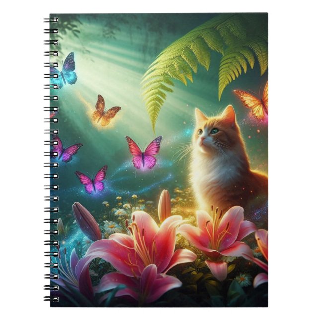 Carnet Le Chat Curieux & Ses Papillons (Devant)