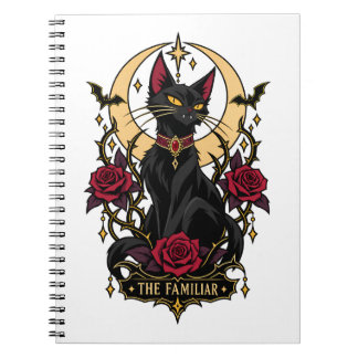Carnet Le Chat Noir Gothique Croissant de Lune Familier