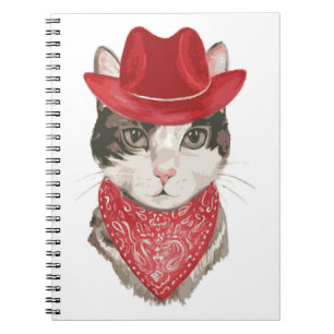 Carnet Le chat vintageel dessin motif avec un animal de c